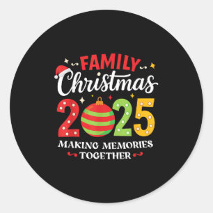 Family Christmas 2025 Group Matching Squad Funny S Classic Round Sticker