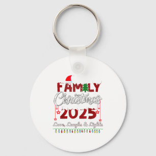 Family Christmas 2025 Love, Laughs And Lights Holi Key Ring
