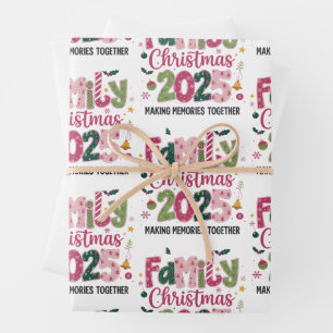 Family Christmas 2025 Making Memories Together  Wrapping Paper Sheet