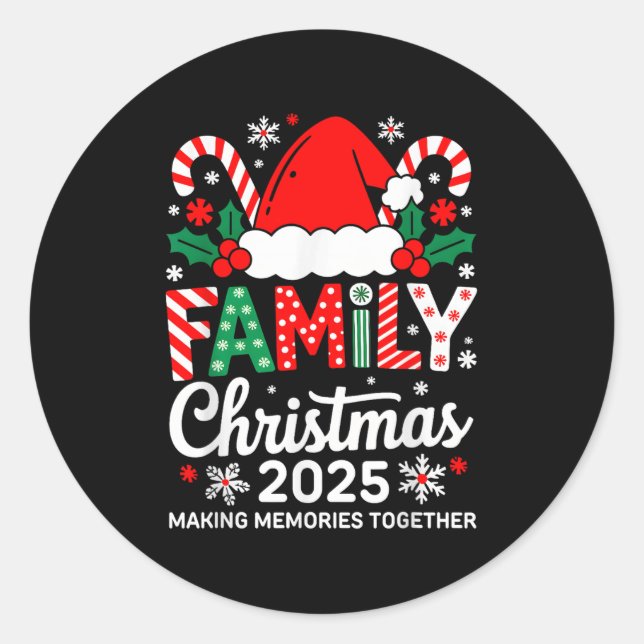 Family Christmas 2025 Matching Costume Together Xm Classic Round Sticker (Front)
