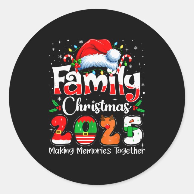 Family Christmas 2025 Matching Family Christmas Xm Classic Round Sticker (Front)