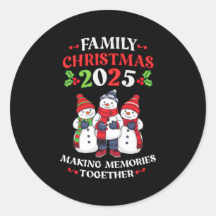 Family Christmas 2025 Matching Group Outfit Kids W Classic Round Sticker