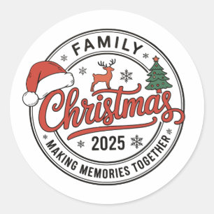 Family Christmas 2025 Matching Holiday Season Classic Round Sticker