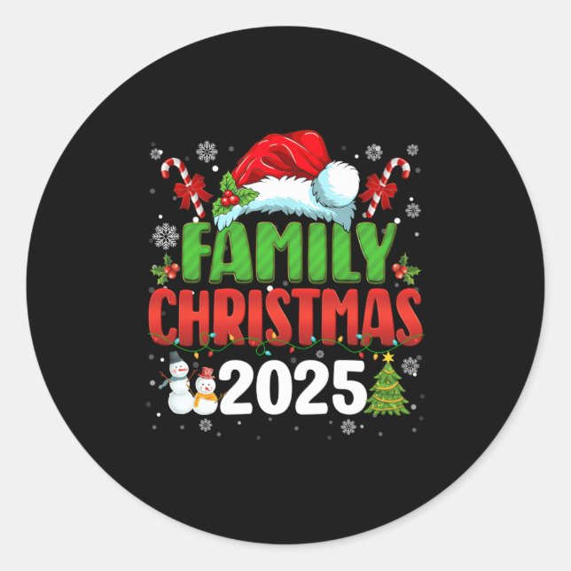Family Christmas 2025 Matching Outfit Santa Squad  Classic Round Sticker (Front)