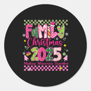Family Christmas 2025 Matching Outfit Squad Santa  Classic Round Sticker