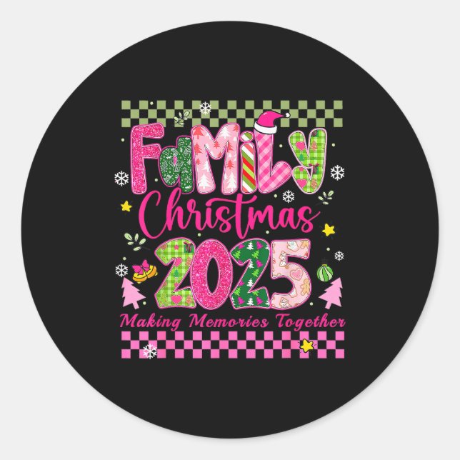 Family Christmas 2025 Matching Outfit Squad Santa  Classic Round Sticker (Front)