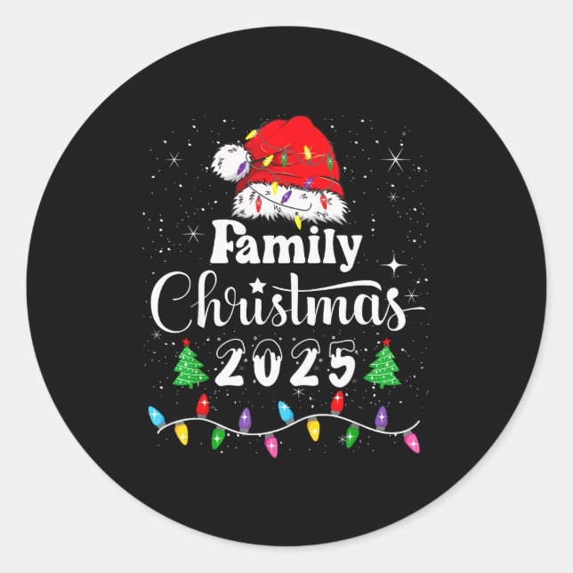 Family Christmas 2025 Matching Outfit Xmas Men Wom Classic Round Sticker (Front)