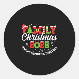 Family christmas 2025 matching outfit xmas squad classic round sticker
