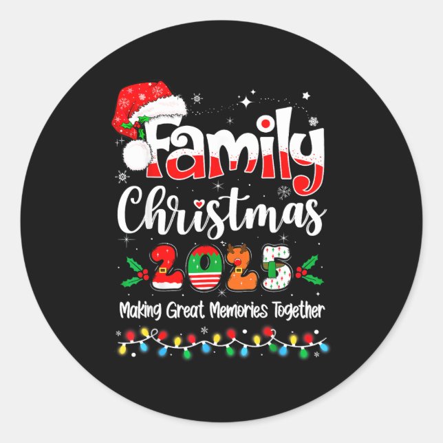Family Christmas 2025 Matching Outfit Xmas Squad S Classic Round Sticker (Front)