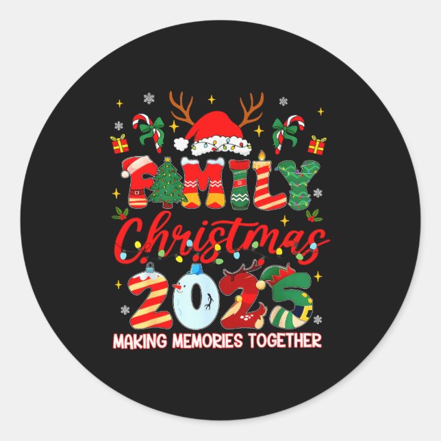 Family Christmas 2025 Matching Outfit Xmas Squad S Classic Round Sticker (Front)