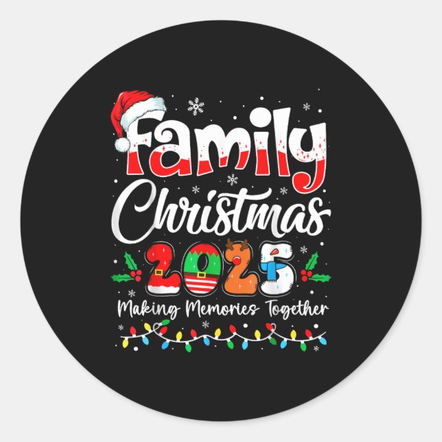 Family Christmas 2025 Matching Outfit Xmas Squad S Classic Round Sticker (Front)
