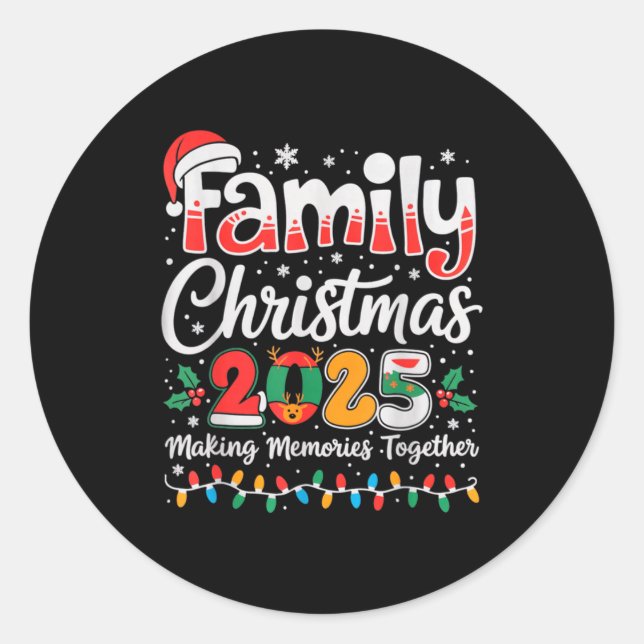 Family Christmas 2025 Matching Outfit Xmas Squad S Classic Round Sticker (Front)