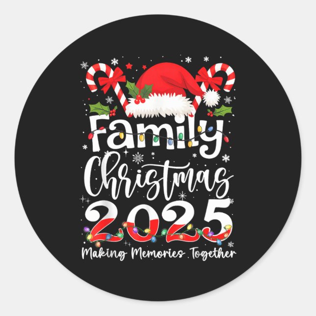 Family Christmas 2025 Matching Outfit Xmas Squad S Classic Round Sticker (Front)