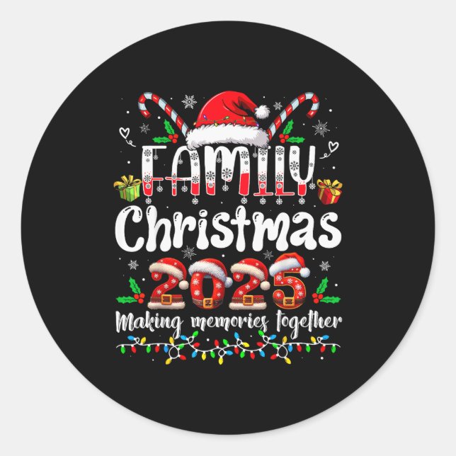 Family Christmas 2025 Matching Outfit Xmas Squad S Classic Round Sticker (Front)