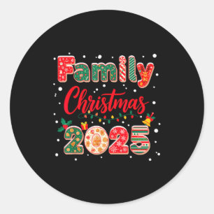Family Christmas 2025 Matching Outfit Xmas Squad S Classic Round Sticker