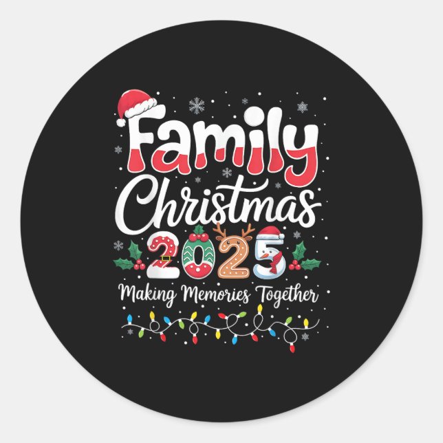 Family Christmas 2025 Matching Outfit Xmas Squad S Classic Round Sticker (Front)