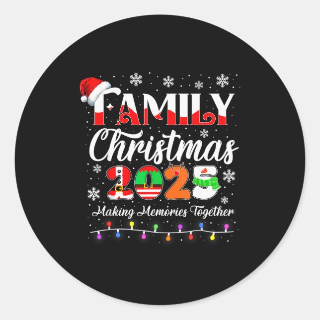 Family Christmas 2025 Matching Outfit Xmas Squad S Classic Round Sticker (Front)