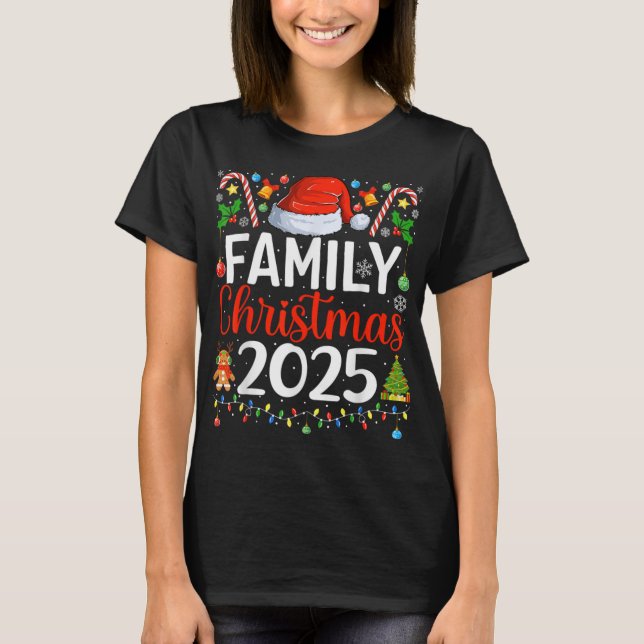 Family Christmas 2025 Matching Pajamas Xmas Family T-Shirt (Front)