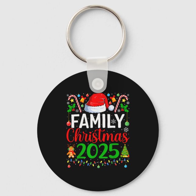 Family Christmas 2025 Matching Pyjamas Xmas Family Key Ring (Front)