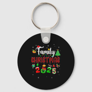 Family Christmas 2025 Matching Red Plaid Squad San Key Ring