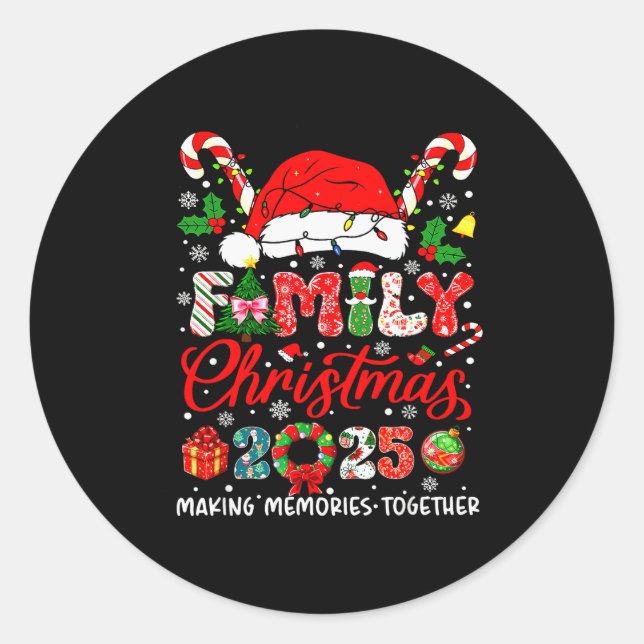 Family Christmas 2025 Matching Santa Tee Xmas Paja Classic Round Sticker (Front)