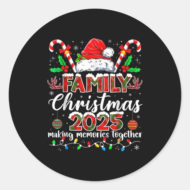 Family Christmas 2025 Matching Santa Tee Xmas Paja Classic Round Sticker (Front)