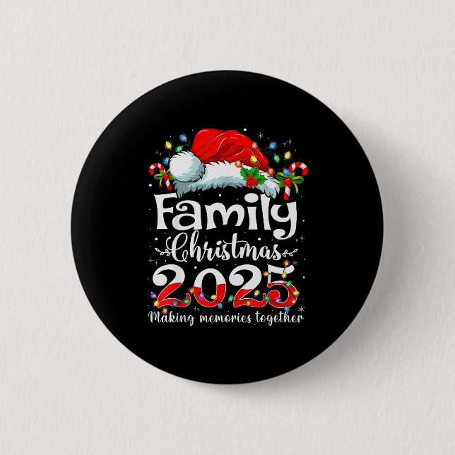Family Christmas 2025 Matching Squad Santa Elf Fun 6 Cm Round Badge (Front)
