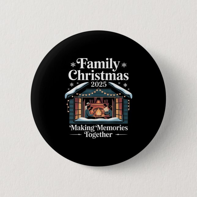 Family Christmas 2025 Matching Squad Santa Elf Fun 6 Cm Round Badge (Front)