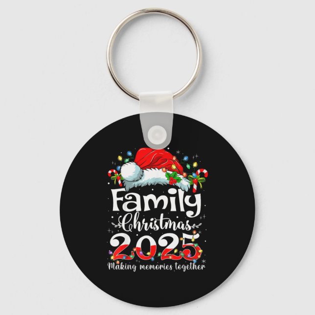 Family Christmas 2025 Matching Squad Santa Elf Fun Key Ring (Front)