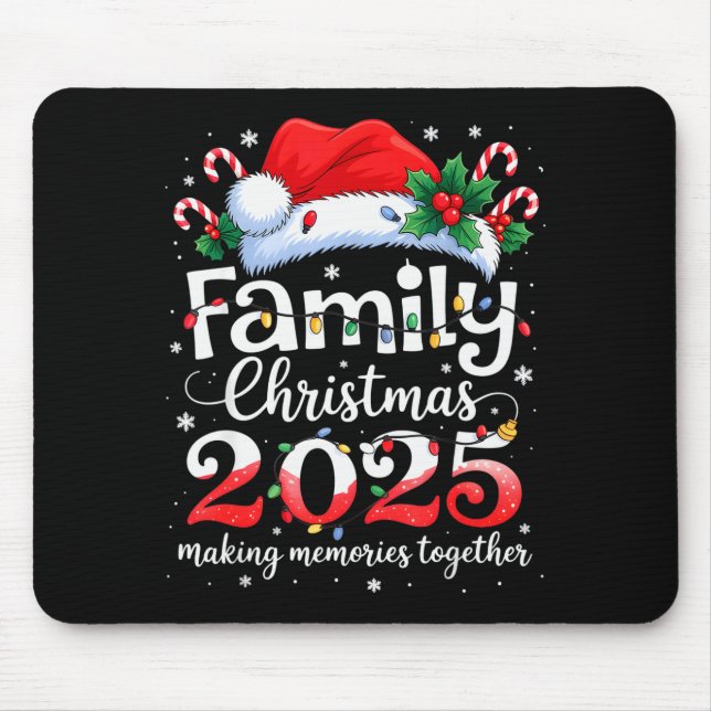 Family Christmas 2025 Matching Squad Santa Elf Fun Mouse Mat (Front)
