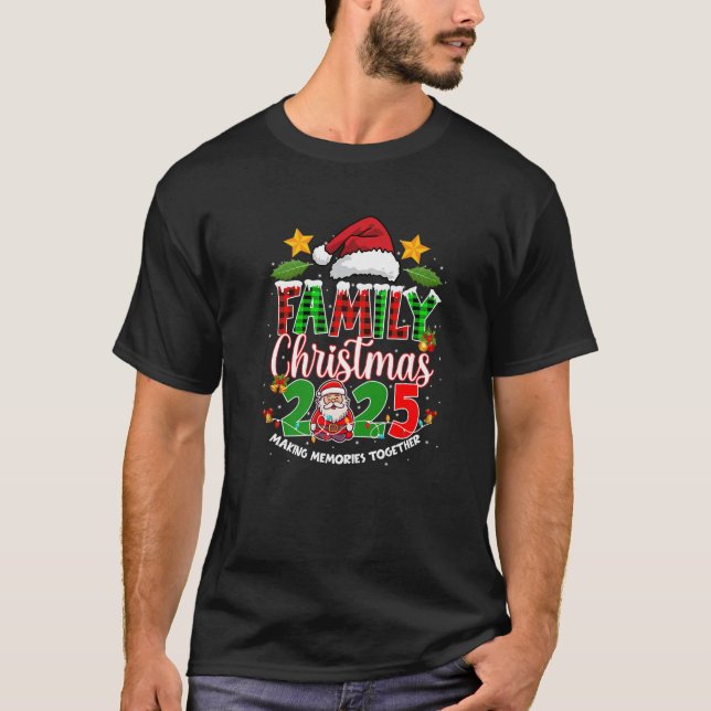 Family Christmas 2025 Matching Squad Santa Hat Xma T-Shirt (Front)