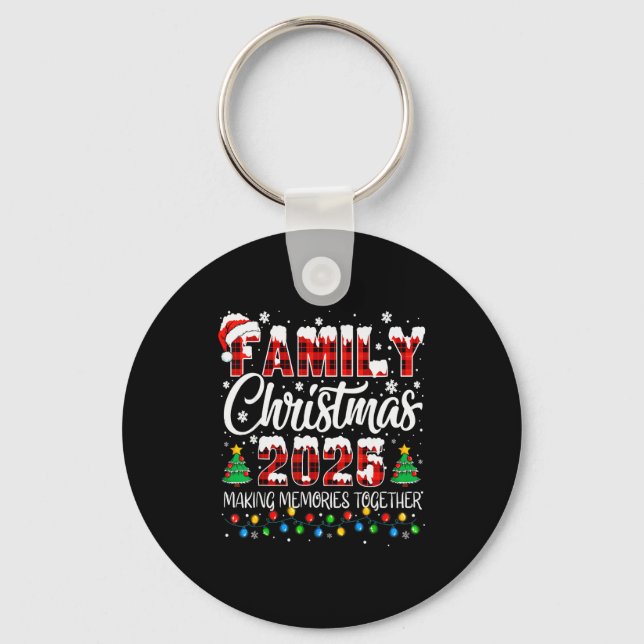 Family Christmas 2025 Matching Squad Santa Red Pla Key Ring (Front)