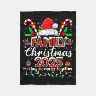 Family Christmas 2025 Matching Tee Xmas Santa Pjs  Fleece Blanket
