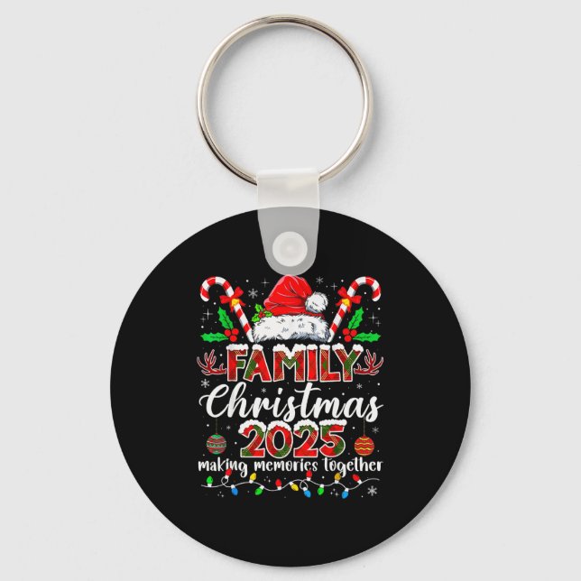 Family Christmas 2025 Matching Tee Xmas Santa Pjs  Key Ring (Front)