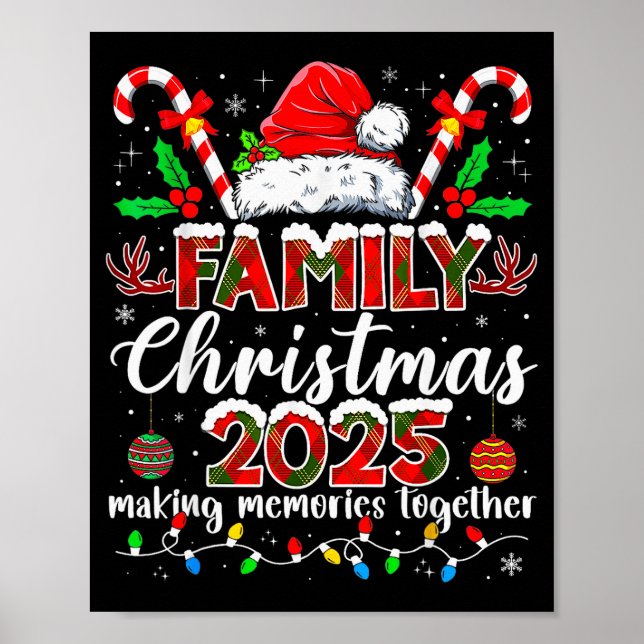 Family Christmas 2025 Matching Tee Xmas Santa Pjs  Poster (Front)