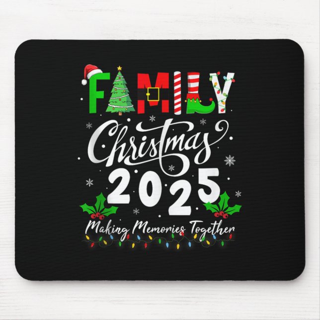 Family Christmas 2025 Matching Xmas Pajamas Christ Mouse Mat (Front)