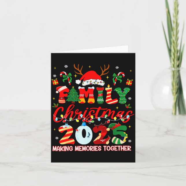 Family Christmas 2025 Ornament Santa Squad Pajamas Card (Front)