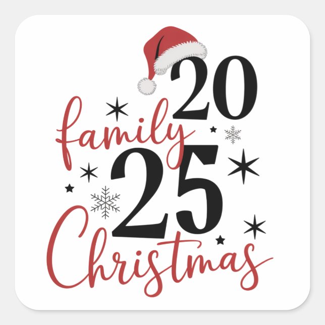 Family Christmas 2025 Squad Reunion Matching Square Sticker (Front)