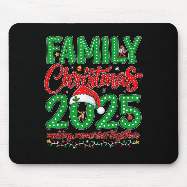 Family Christmas 2025 Squad Santa Elf Xmas Matchin Mouse Mat (Front)
