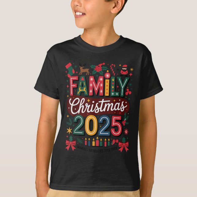 Family Christmas 2025 Squad Santa Elf Xmas Matchin T-Shirt (Front)