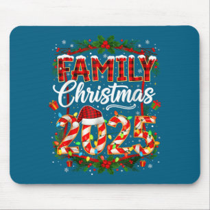 Family Christmas 2025 Xmas Lights Santa Pajamas Ho Mouse Mat