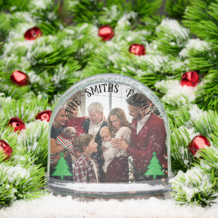 Family Christmas – 2 Photos, Name Personalized Snowglobe