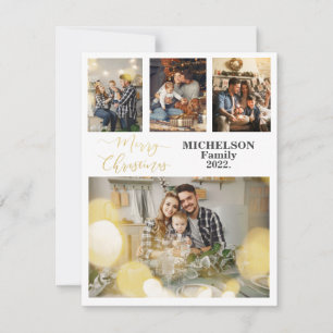 Family Christmas 4 Photo Collage Greeting Card