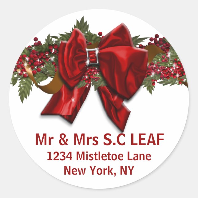 Family Christmas address seals PERSONALIZE (Front)