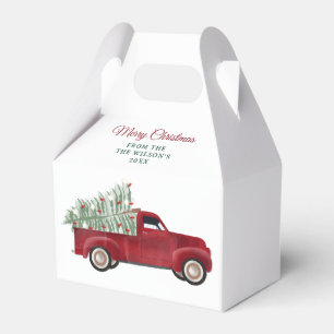 Family Christmas Antique Pickup Truck Xmas Tree Favour Box