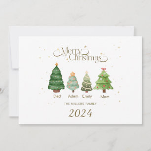 Family Christmas Card Personalised Merry Christmas
