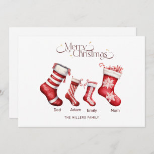Family Christmas Card Personalised Merry Christmas
