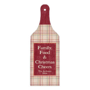 Family & Christmas cheers - personalised Cutting Board