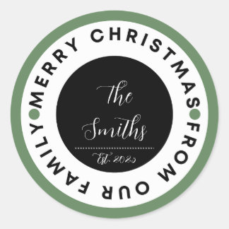 Family Christmas Classic Round Sticker
