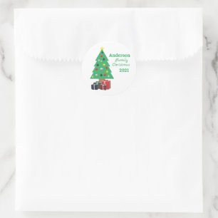 Family Christmas Classic Round Sticker